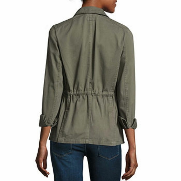 Army Green Cotton Utility Military Anorak Jacket - Picture 3 of 5